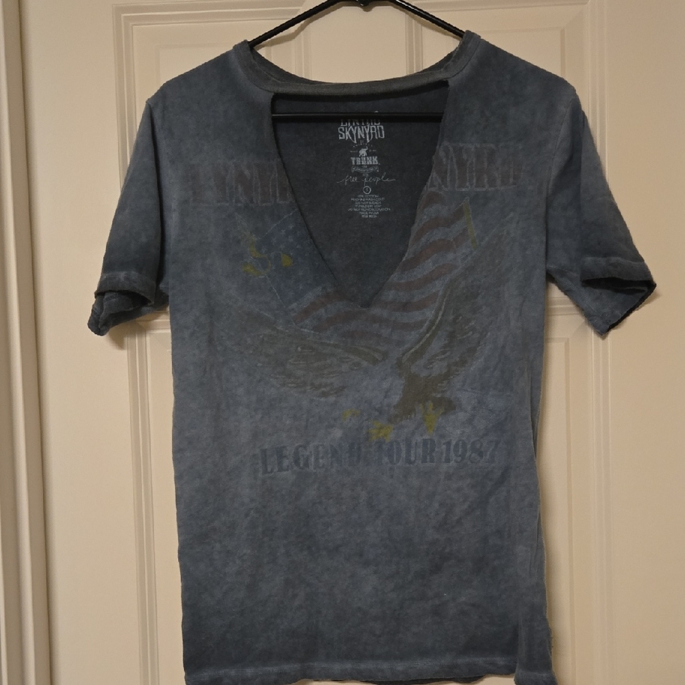 Free People Charcoal Graphic Tee